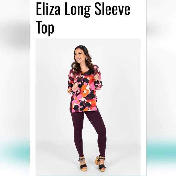 #096 Lularoe- Eliza Long Sleeve Tunics -NEW- Solid & 2 prints available - Picture 12 of 12